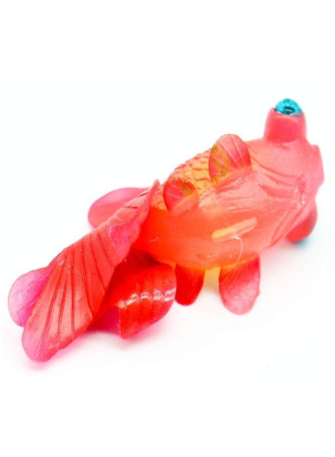 Besimple Silicone Artificial Fish Aquarium Decortion High Simulation Lifelike Floating Fake Betta Fish Tank Ornament (Red Goldfish) - Image 5